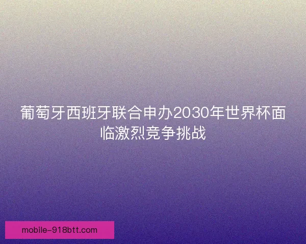 葡萄牙西班牙联合申办2030年世界杯面临激烈竞争挑战